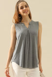 Ninexis Notched Sleeveless Top-multiple options