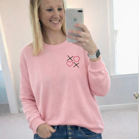 XO Ribbed Embroidered Top