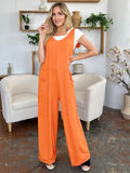 Textured Sleeveless Wide Leg Jumpsuit - Multiple Color Options