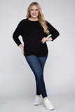 Plus Luxe Rayon Boat Neck 3/4 Sleeve Top- Multiple color options