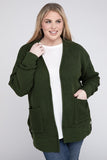 Plus Low Gauge Waffle Open Cardigan Sweater - Multiple Colors Available