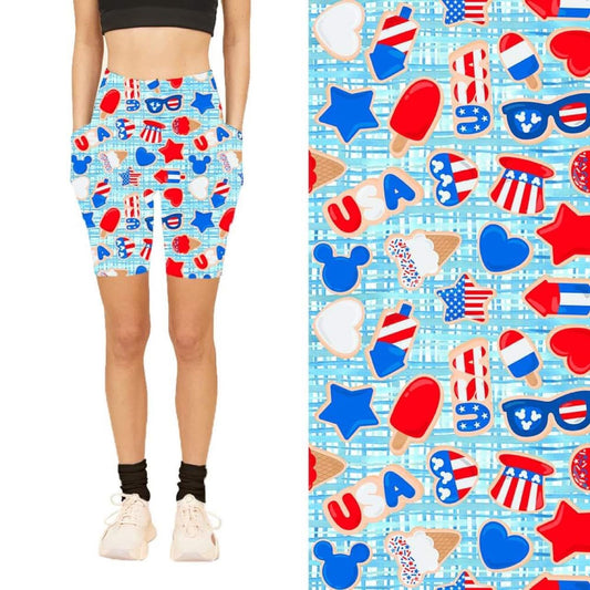 Red, White & Blue USA Bike Shorts