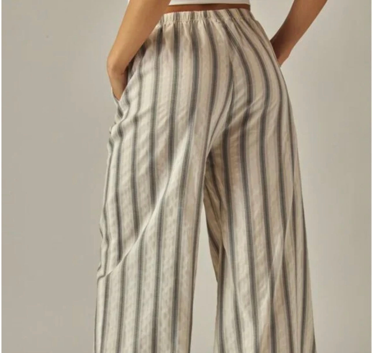 Celine Wide Leg Striped Tassel Pants