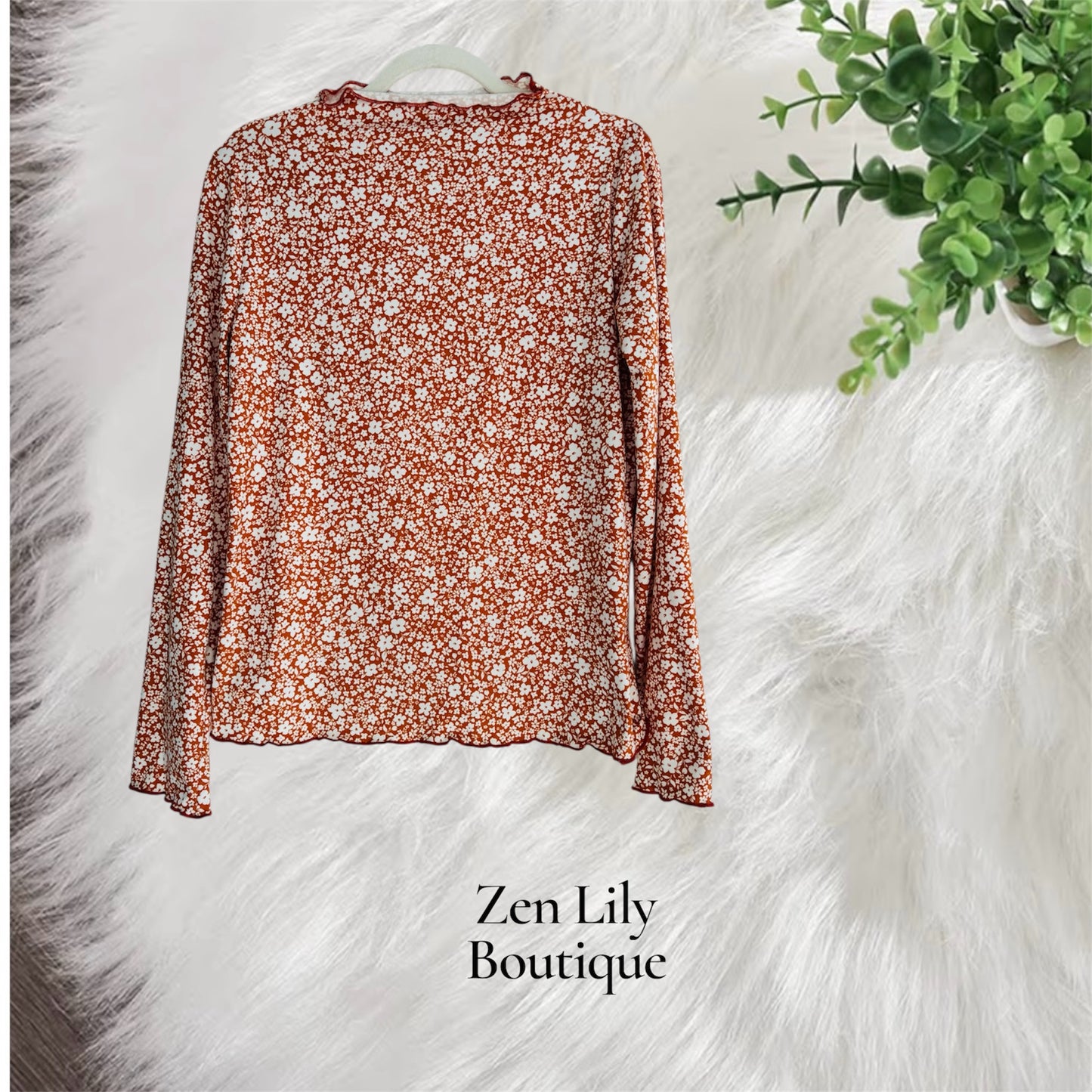 Rust Floral Top