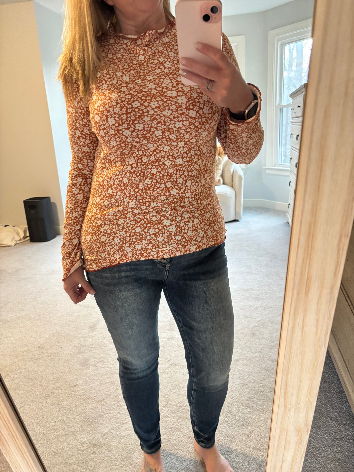Rust Floral Top