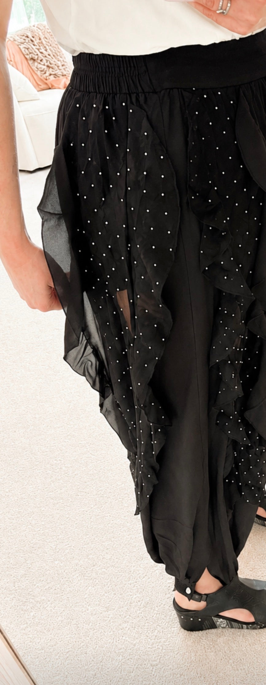 Lace, Ruffles and Stud Joggers