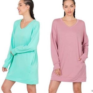 V Neck Tunic With Pockets