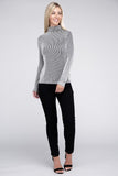 Ribbed Turtle Neck Long Sleeve Top - 2 color options