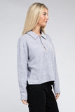 Brushed Melange Hacci Collared Sweater - 5 Color Options