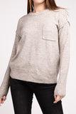 Melange Hi-Low hem Round Neck Sweater - Multiple Colors Available