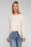 Washed Ribbed Dolman Sleeve Round Neck Top - 3 Color Options