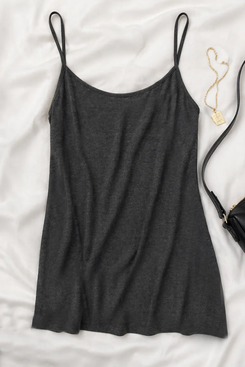 Adjustable Strap Cami in Charcoal