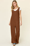 Textured Sleeveless Wide Leg Jumpsuit - Multiple Color Options