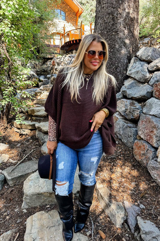 *Preorder-Meg Pullover Poncho in Fall Colors - Multiple Colors