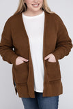 Plus Low Gauge Waffle Open Cardigan Sweater - Multiple Colors Available