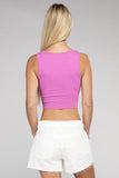 Cotton Square Neck Cropped Cami Top - 6 Color Options