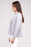 Hooded Brushed Melange Hacci Sweater - Multiple Colors Available