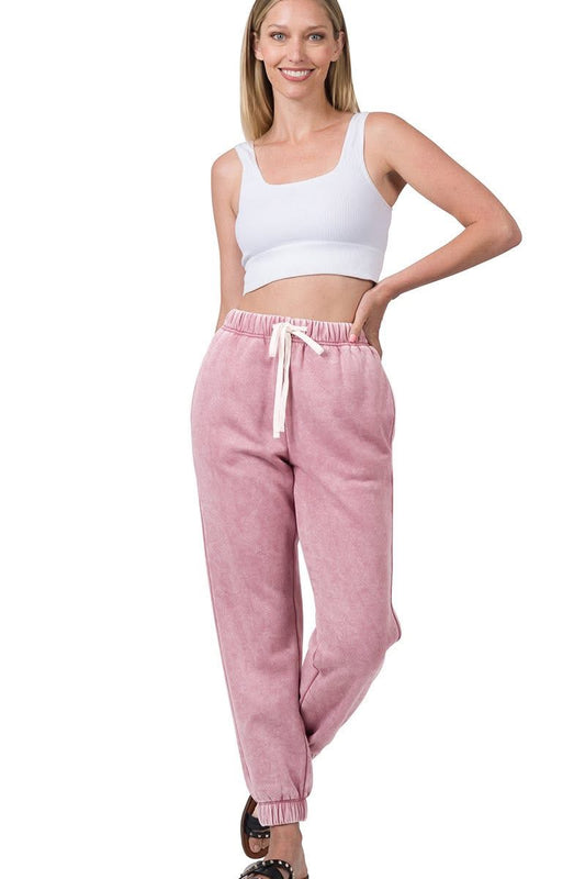 Acid Wash Fleece Joggers