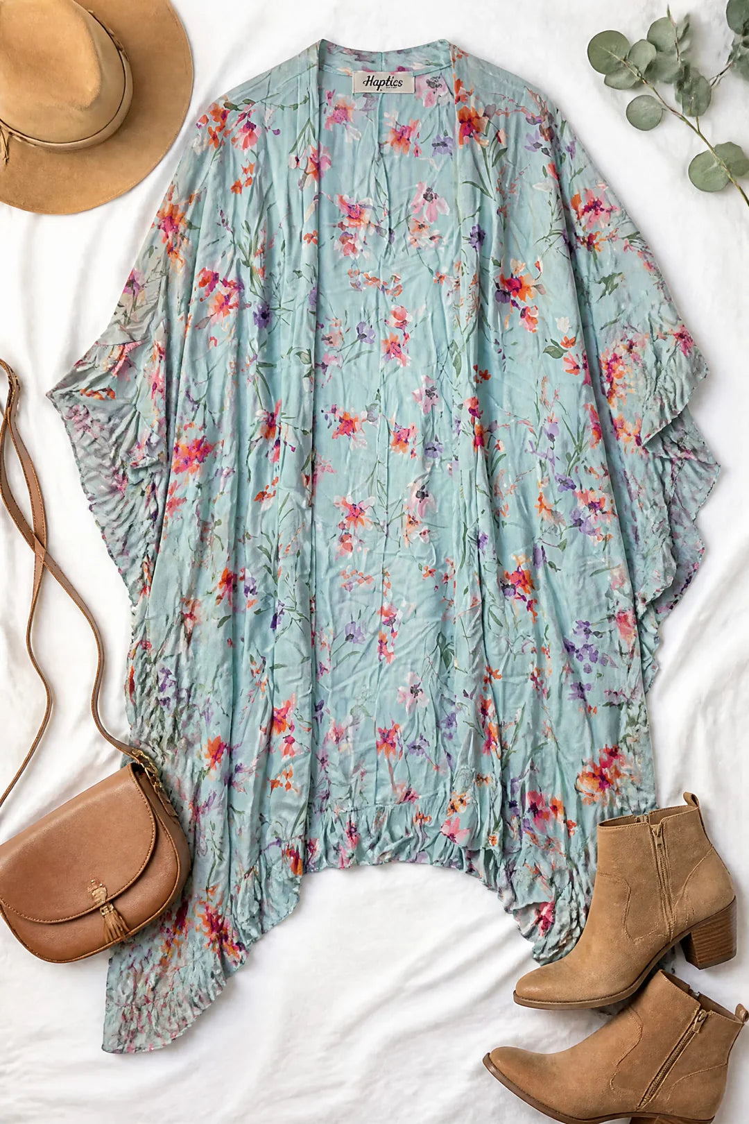 Floral Ruffle Detail Kimono