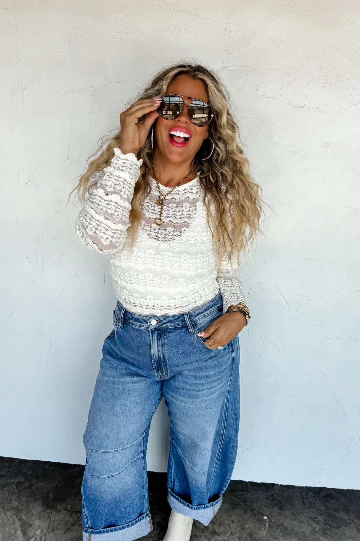 *Preorder-Long Sleeve Rosalie Lace Top-Multiple Options