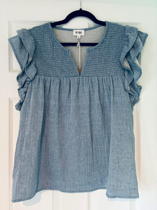 Babydoll Flutter Sleeve Top