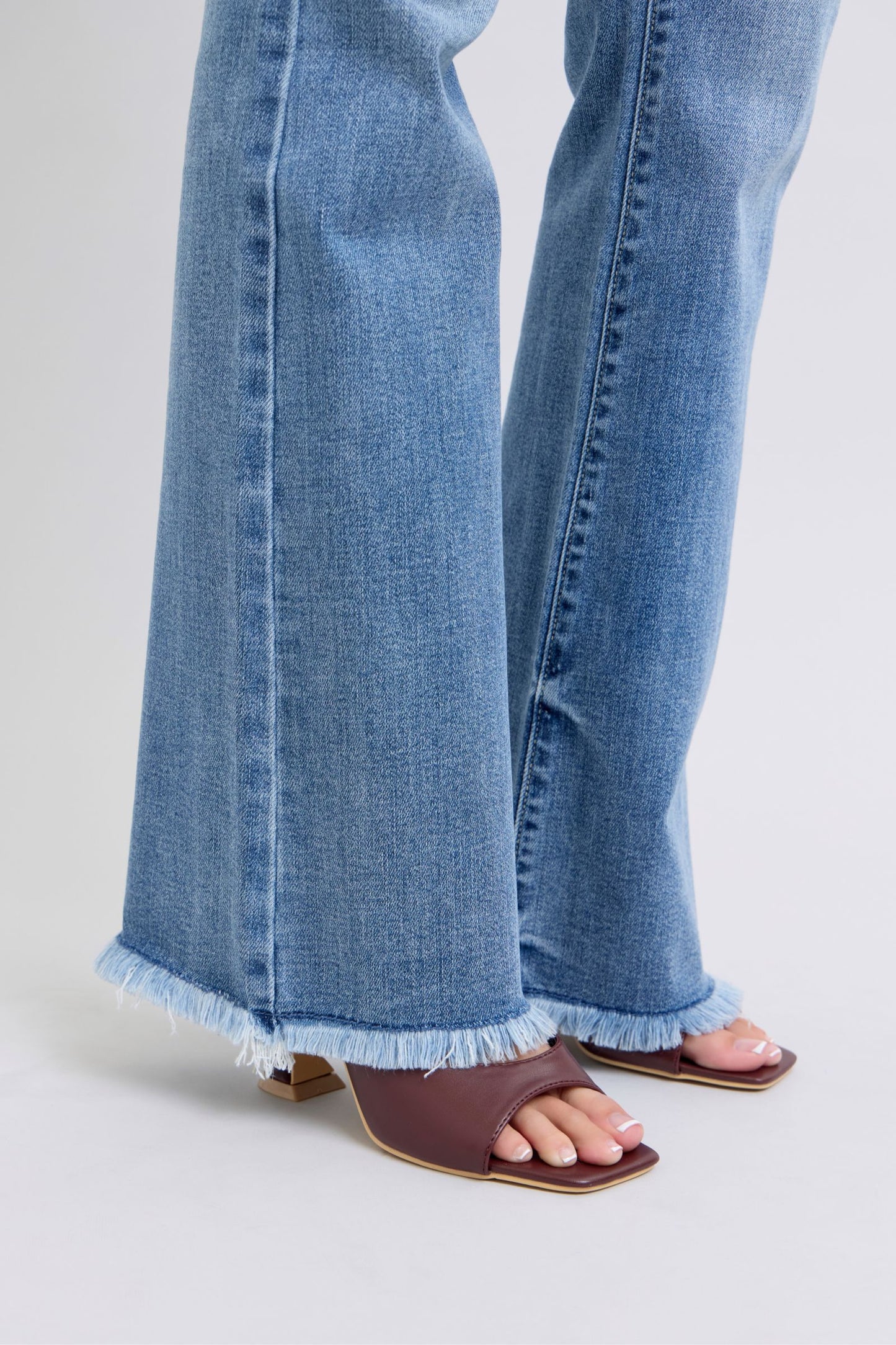 Raw Hem High Rise Bootcut Jeans