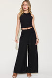 Ribbed Tank and Wide Leg Pants Set- 2 Color Options