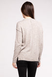 Melange Hi-Low hem Round Neck Sweater - Multiple Colors Available