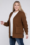 Plus Low Gauge Waffle Open Cardigan Sweater - Multiple Colors Available