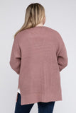 Plus Low Gauge Waffle Open Cardigan Sweater - Multiple Colors Available