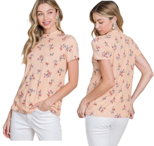 Ribbed Floral Top