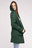 Hooded Open Front Sweater Cardigan - Multiple Colors Available