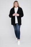 Plus Low Gauge Waffle Open Cardigan Sweater - Multiple Colors Available