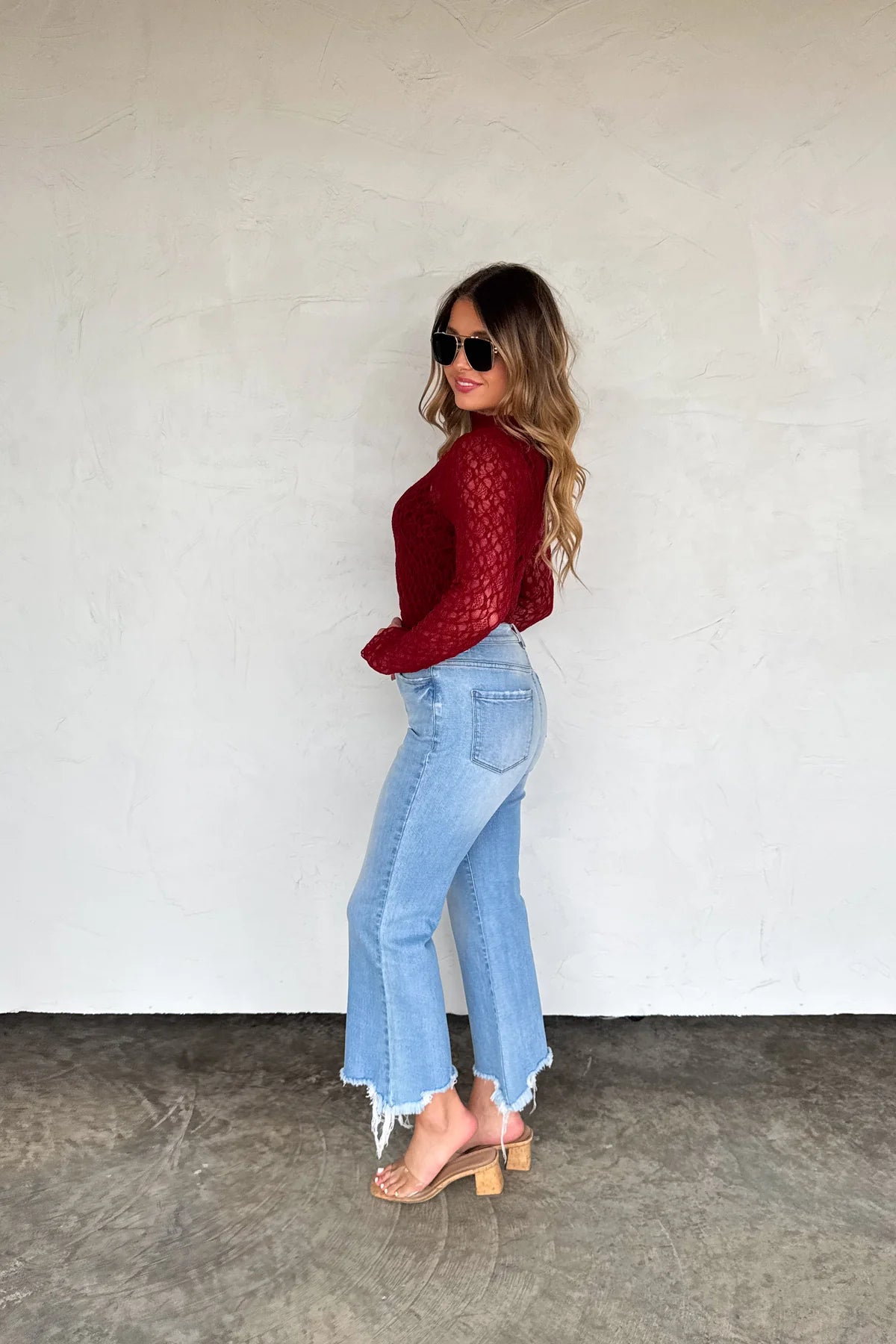 Preorder - Jolie Lace Thumbhole Top - Multiple Color Options