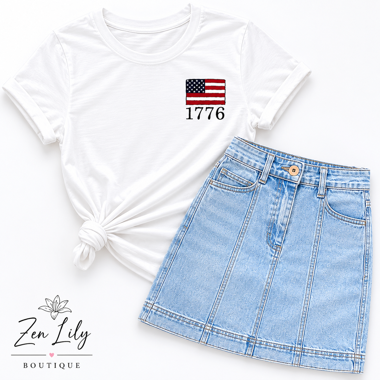 Embroidered Flag Tee