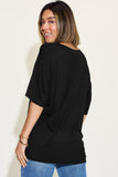 Bamboo V-Neck Drop Shoulder Tee - Multiple Color Options