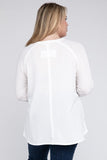 Plus Melange Baby Waffle Long Sleeve Top - Multiple Colors Available