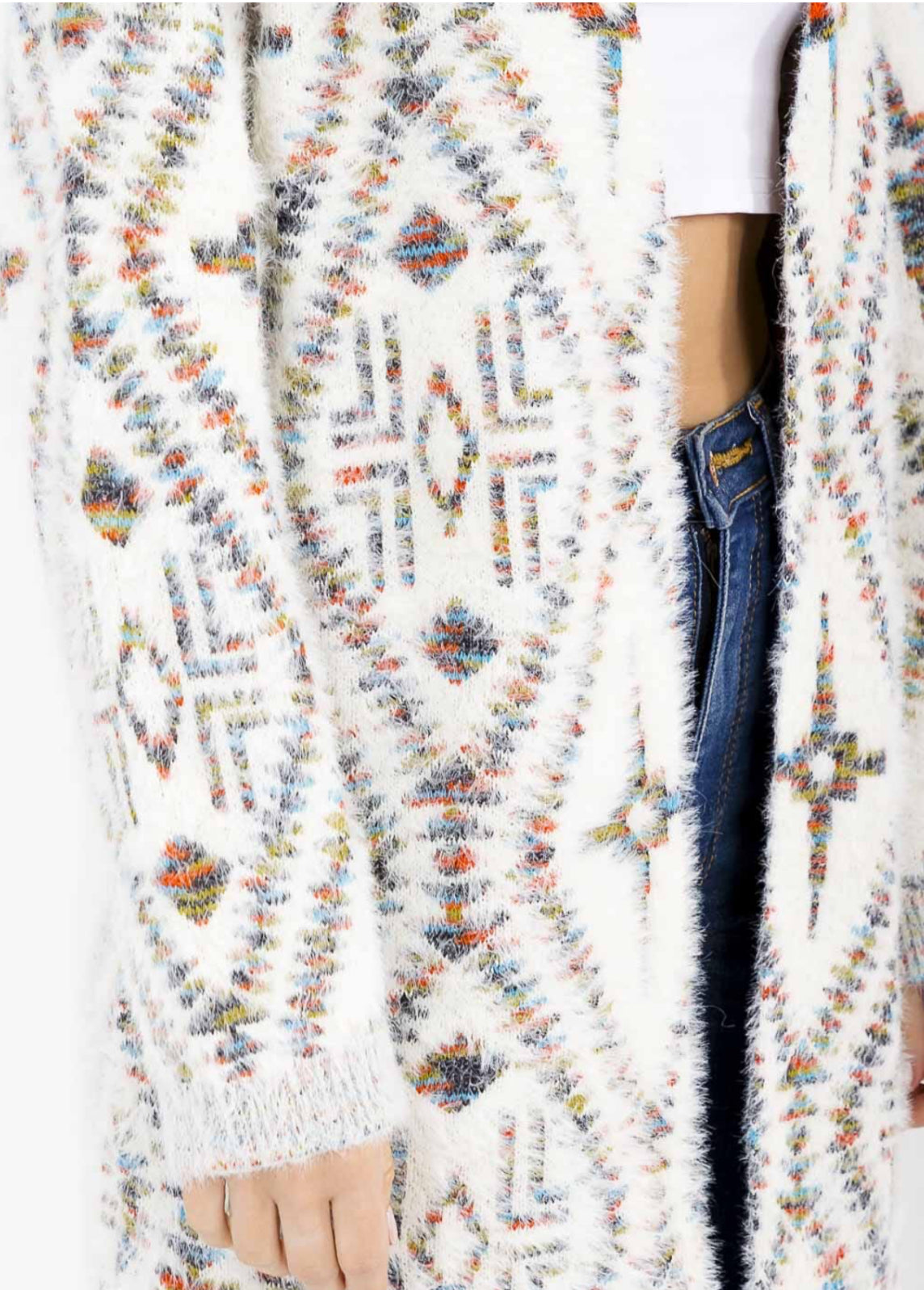 Fuzzy Aztec Cardigan