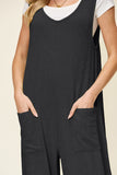 Textured Sleeveless Wide Leg Jumpsuit - Multiple Color Options