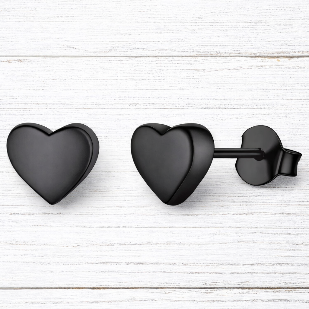 Black Heart Earrings