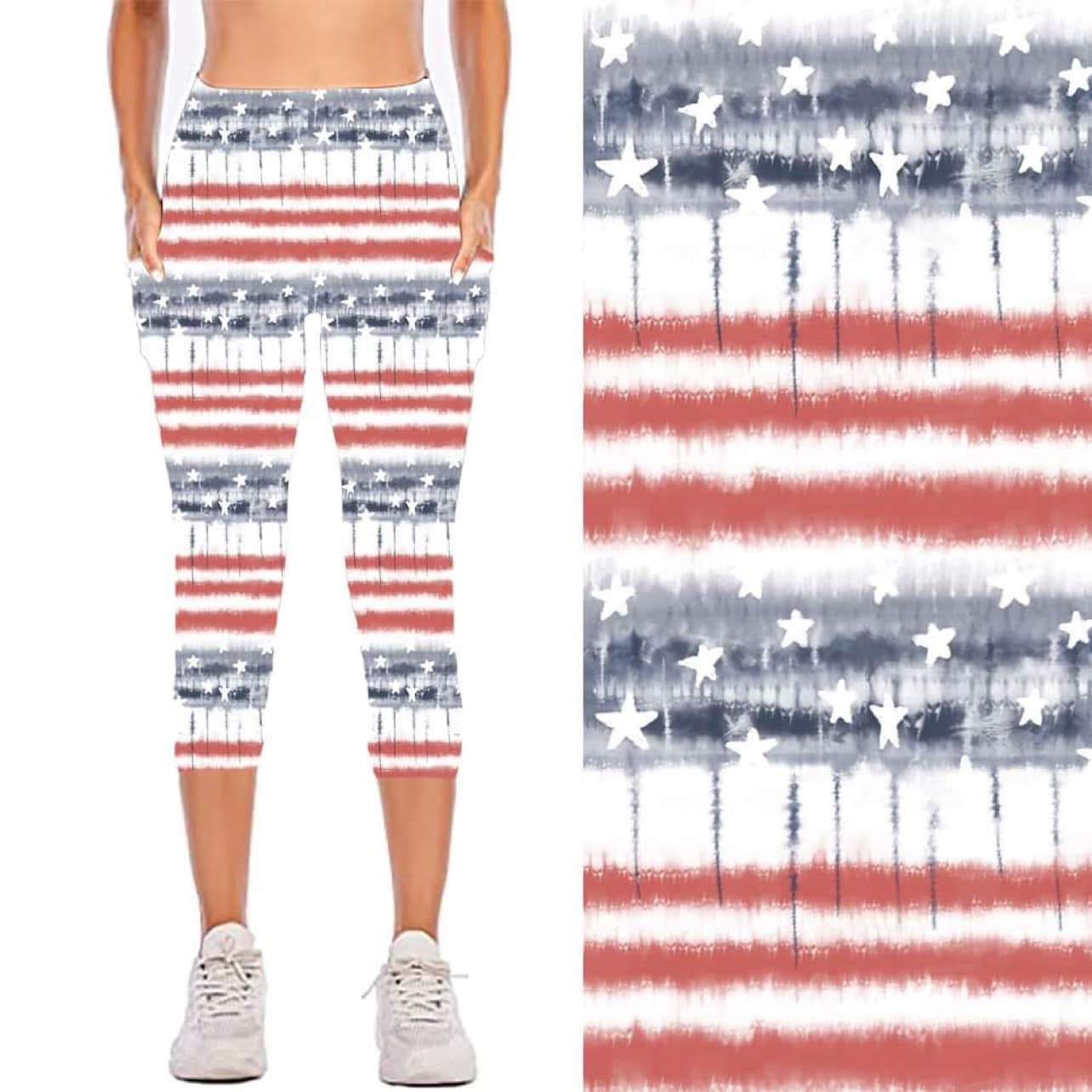 Stars & Stripes Capri Leggings