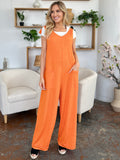 Textured Sleeveless Wide Leg Jumpsuit - Multiple Color Options