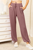 Soft Rayon Drawstring Waist Pants with Pockets - Multiple Color Options