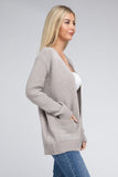 Melange Open Front Sweater Cardigan - Multiple color options