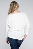 Plus Luxe Rayon Boat Neck 3/4 Sleeve Top- Multiple color options