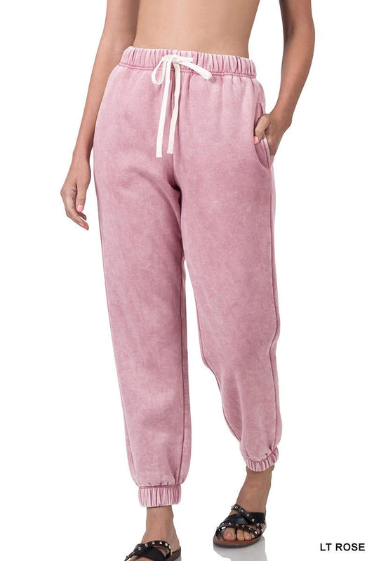 Acid Wash Fleece Joggers