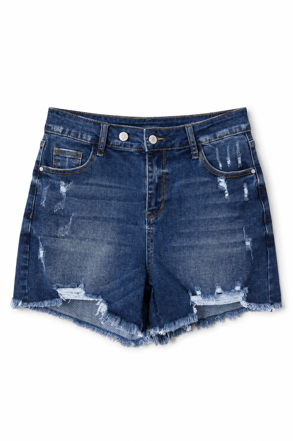Dark Wash Distressed Shorts