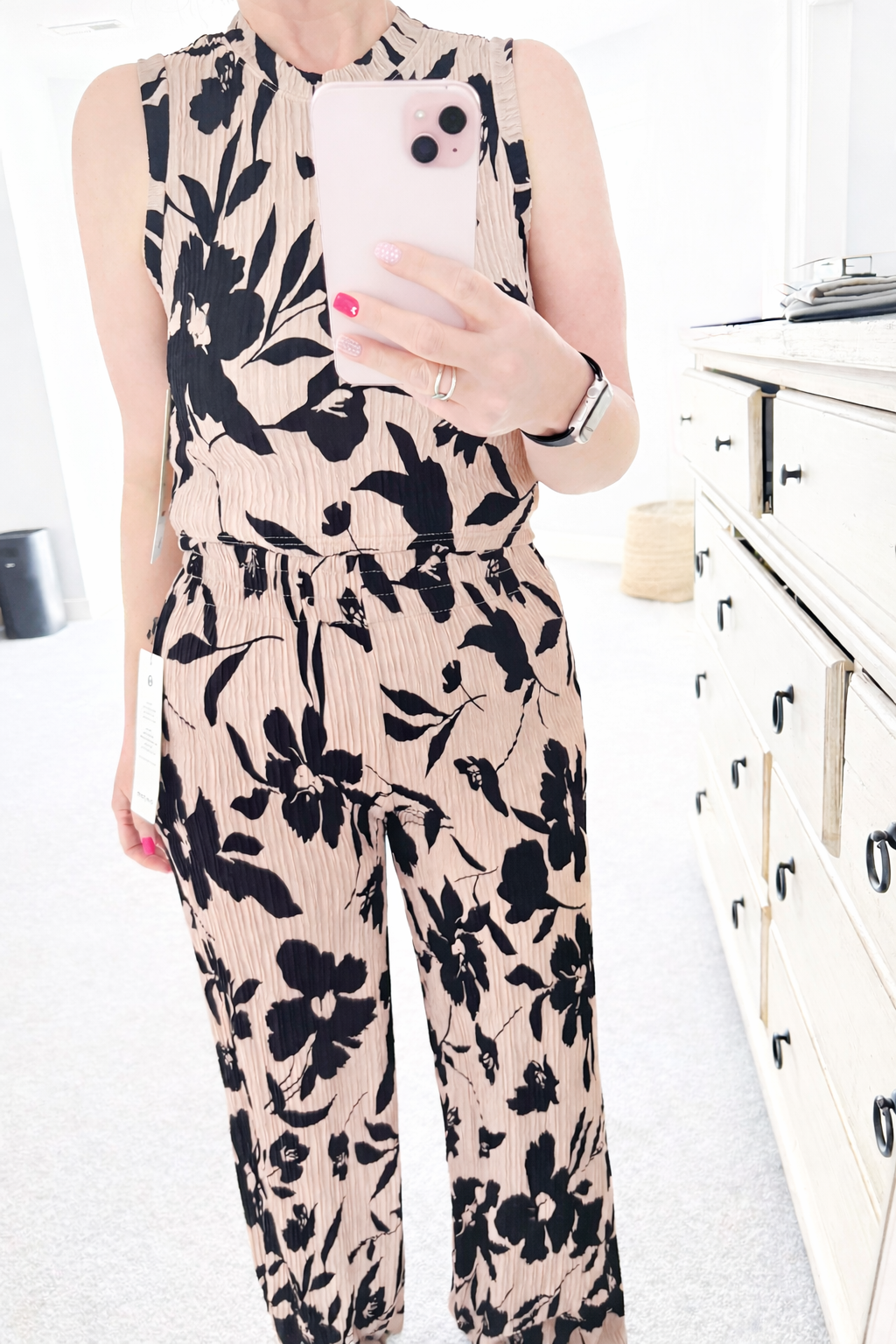 Crinkled Floral Print Set