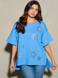 Rhinestone And Studded Star Top