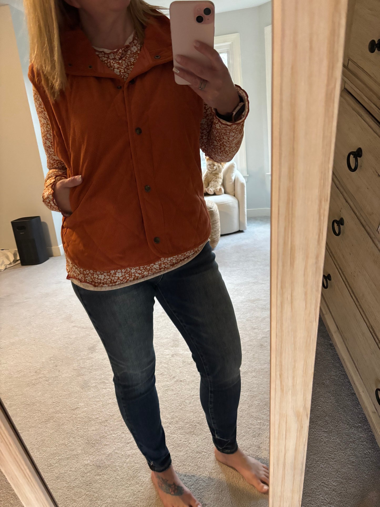 Corduroy Puffer Vest